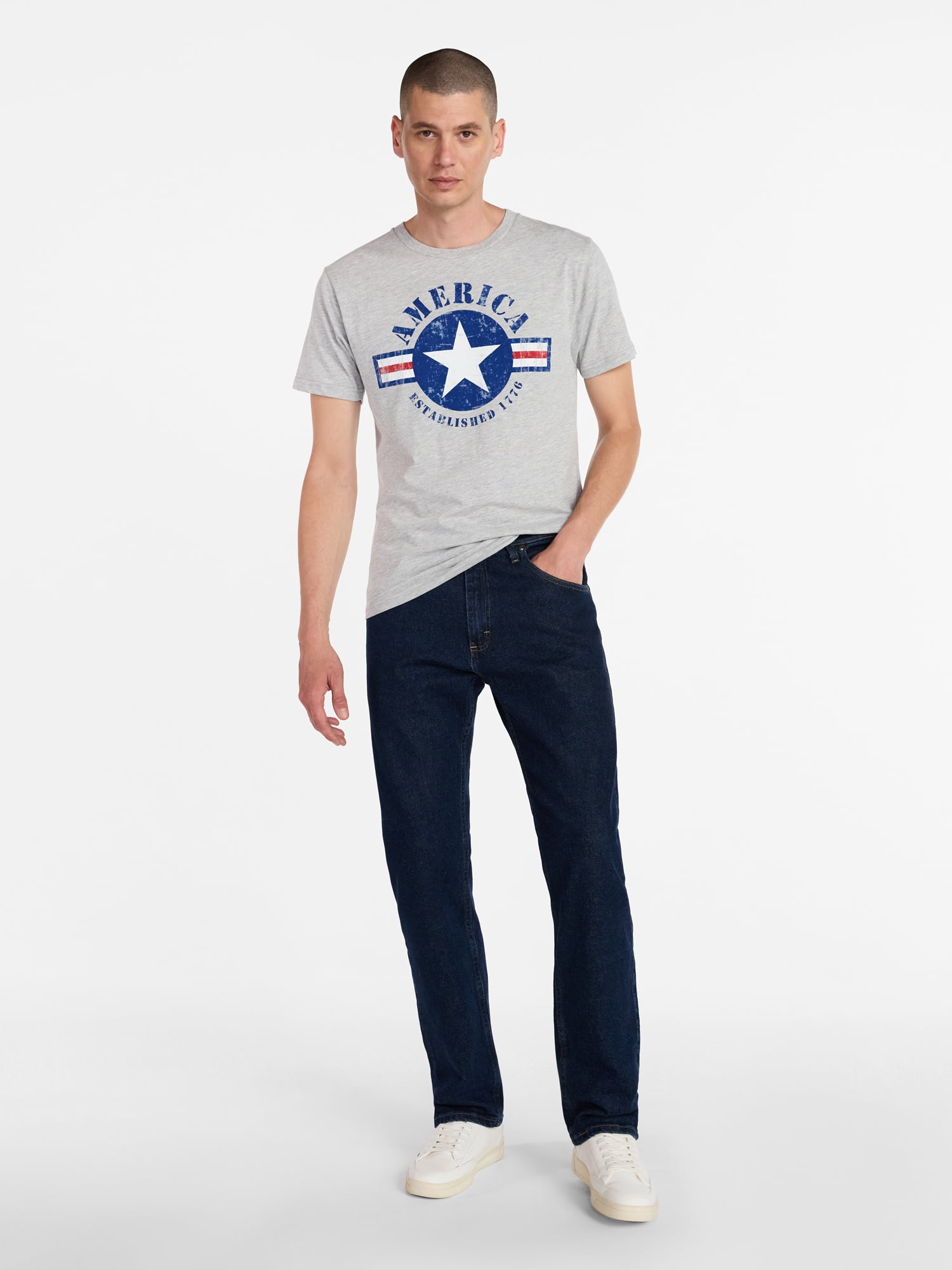 Americana Men's and Big Men's America 1776 Graphic Tee Shirt from Way to Celebrate, Sizes XS-3XLT