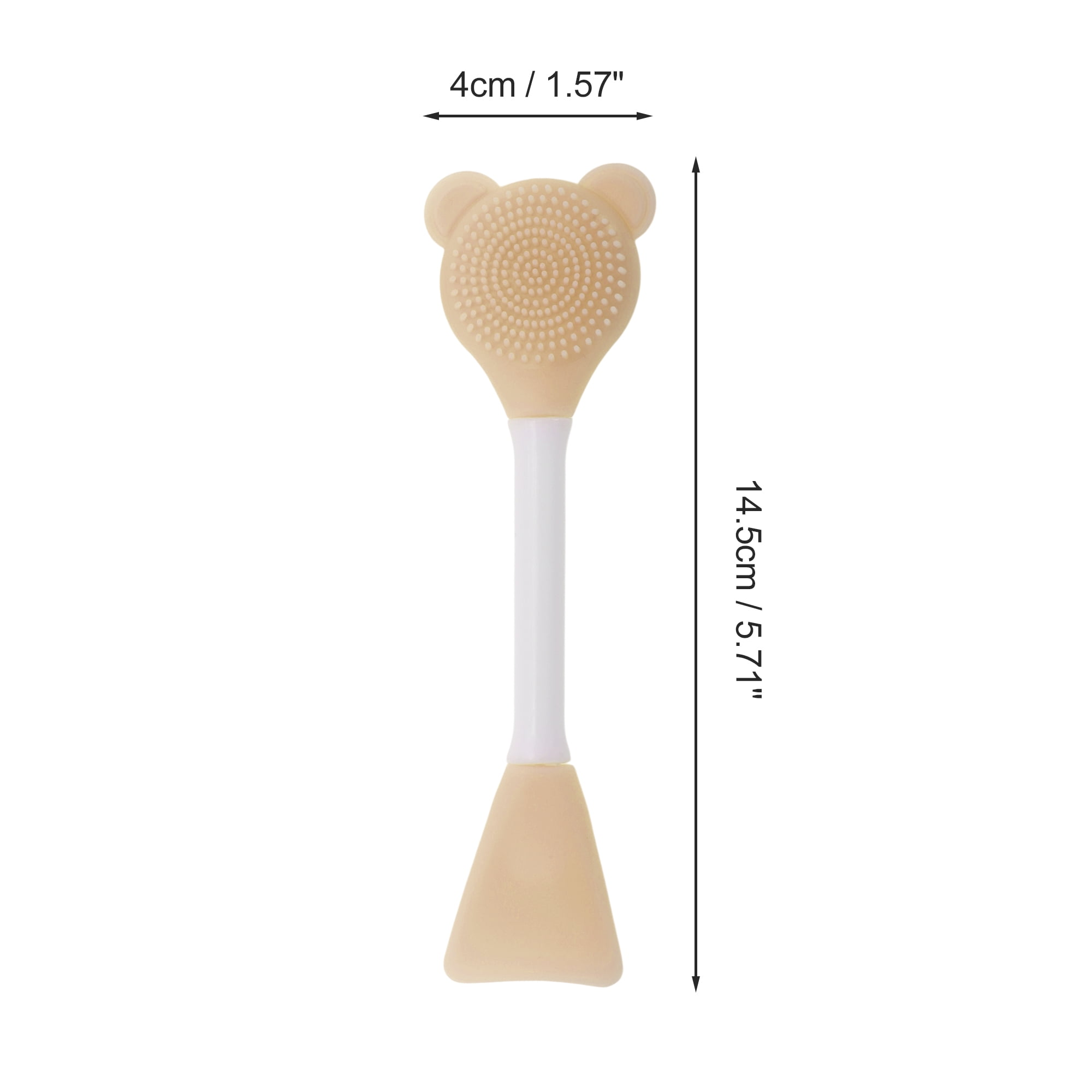 Unique Bargains Smooth Fan-shaped Facial Mask Brush 2 Pcs Light Brown