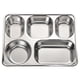thumbnail image 1 of 1pc Acero inoxidable 5 compartimentos Bandeja Comida rápida Servir Placa para la escuela de hogar, 1 of 8