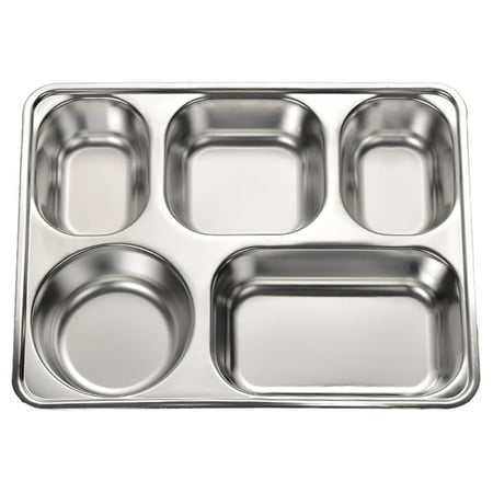 

Bestonzon Divided Plate Plates Tray Dinnerserving Portion Metal Kids Control Dish Lunch Meal Compartment Indian Cafeteria Snack