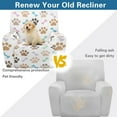 thumbnail image 4 of Whosucclay Colorful Dog Paw Bone Print Recliner Chair Covers, Stretch Recliner Slipcovers, Washable 4 Pieces Covers for Recliners, Recliner Couch Covers Furniture Protector Prevent Stain, 4 of 8