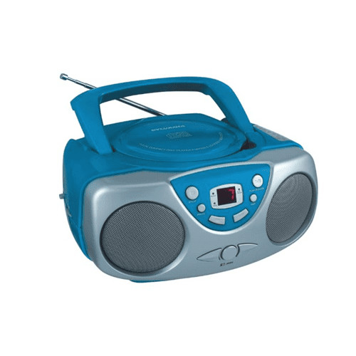 Sylvania CD Player Portable Boombox with AM/FM Radio, Blue SRCD243B