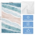 thumbnail image 5 of Ombre Blue Coastal Kitchen Towels Set of 4, Water Absorbent Dish Towel, Summer Ocean Beach Gradient Waves Beige Decorative Hand Towels - Quick Drying Cloth for Cooking Baking, 18x28 Inch, 5 of 8