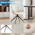 thumbnail image 5 of Swivel Dining Accent Chairs Set of 2, Modern Boucle Dining Chair Upholstered Fuzzy Chair with Arms Black Metal Legs for Living Room Kitchen Bedroom Office, Beige, 5 of 6