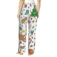 thumbnail image 3 of Junzan Winter Christmas And New Year Deer Women'S Pajama Pants Drawstring Comfy Sleep Bottoms With Pockets, 3 of 9