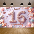 thumbnail image 7 of Colorful Theme Sweet 16 Birthday Banner Balloon Decoration Photo Prop Celebration Banner for Birthday Party Kids Party Indoor Decoration, 7 of 7