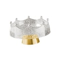 thumbnail image 2 of Frutero con pedestal Plato de frutas Centro de mesa Cuenco decorativo Moderno Multiusos Blanco y dorado, 2 of 8