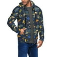 thumbnail image 2 of Wukai Undersea Animals Print Men's Zip-Up Hoodie,Fleece Full-Zip Hoodie for Men, Hooded Sweatshirt-Small, 2 of 5