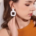 thumbnail image 6 of 1 Box 9 Pairs Rectangle Earrings for Women Acrylic Square Earrings Simple Geometric Hollow Earrings Colorful Statement Earrings Acrylic Rectangle Stud Earrings Jewelry Costume Party, 6 of 7
