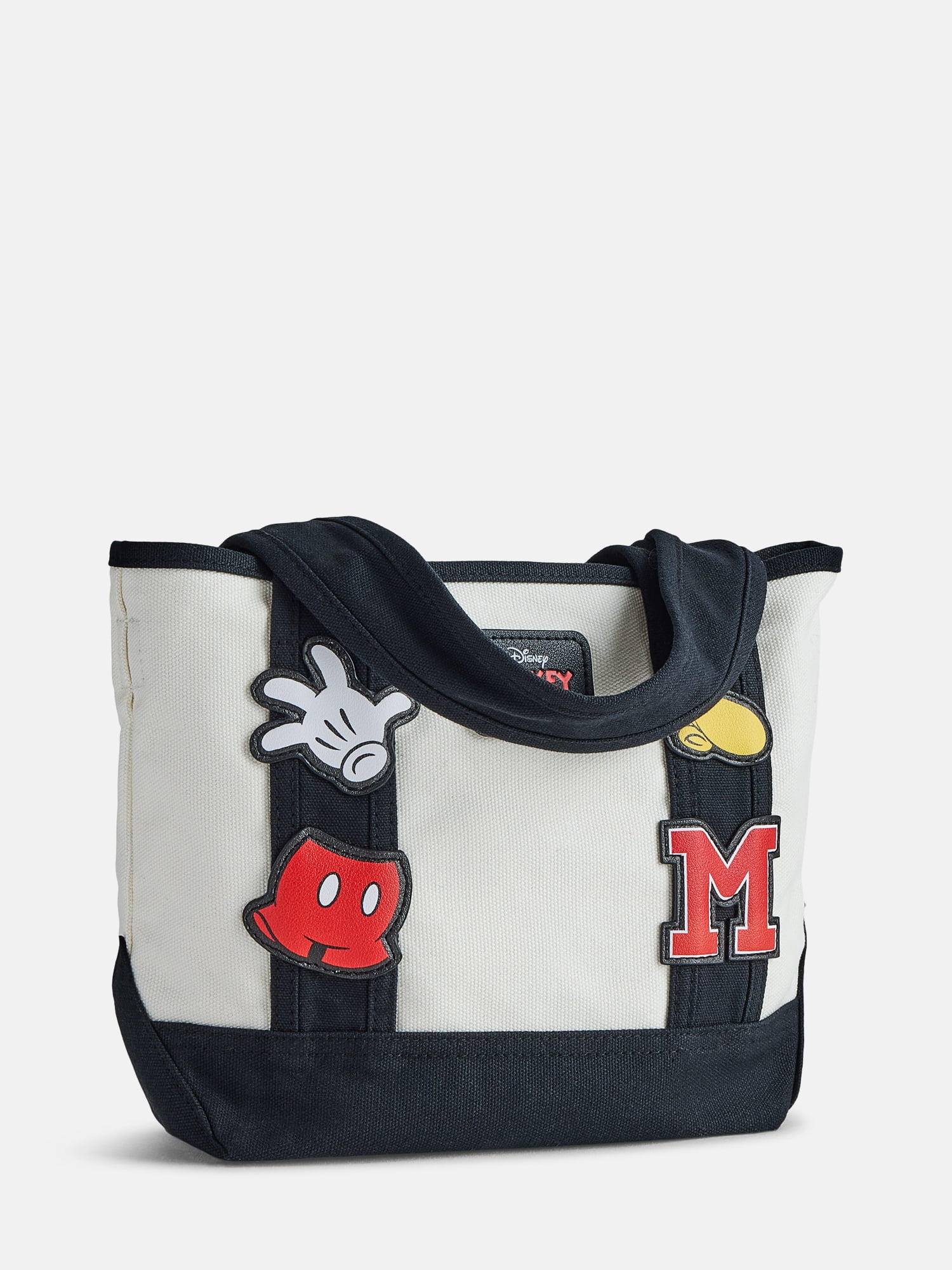 Disney Mickey Mouse Women's Patches Canvas Tote Bag, Black