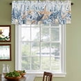 thumbnail image 3 of 2 Pack Valances for Window, Blue Eucalyptus Coastal Short Curtains for Kitchen Bedroom Living Room, Beach Starfish Shell Nautical Ombre Rod Pocket Small Window Treatment Valance Drapes 42 x 12 Inch, 3 of 8