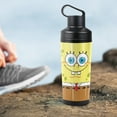 thumbnail image 4 of Spongebob Official Spongebob Smiling Face 18 oz Insulated Water Bottle, Leak Resistant, Vacuum Insulated Stainless Steel with 2-in-1 Loop Cap, 4 of 7