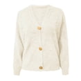 thumbnail image 5 of Ruyang Women's Lightweight Crewneck Cardigan Sweater Open Front Button Down Long Sleeve Pockets Chunky Knit Cardigan Sweaters, 5 of 5
