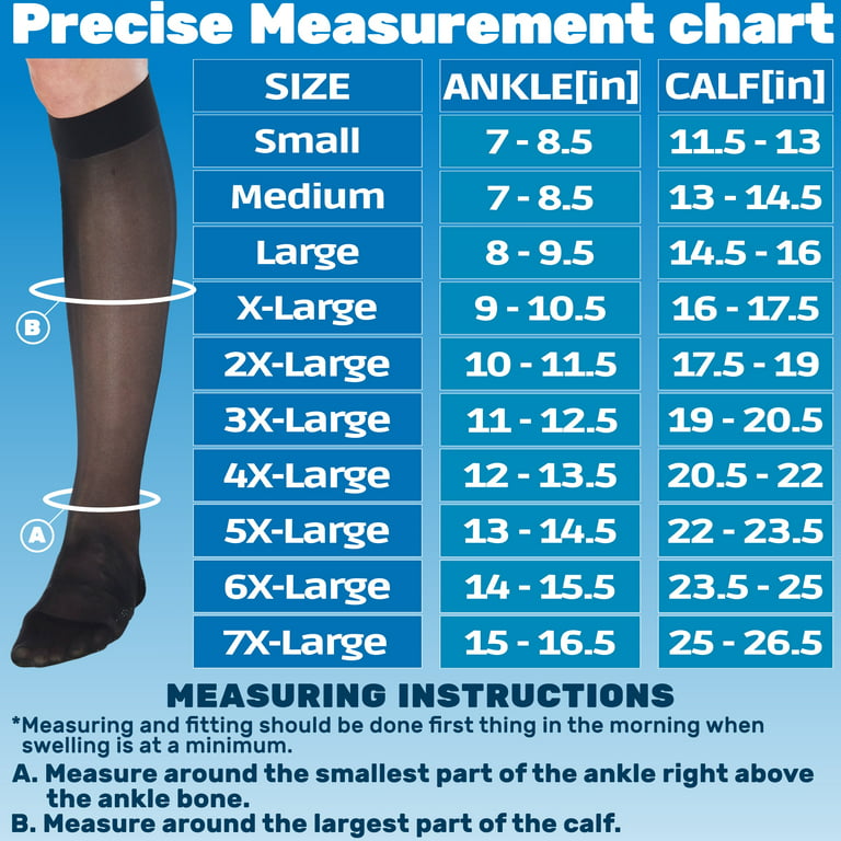 Plus Size Compression Socks for Women Circulation 15-20mmHg - Black, 2XL