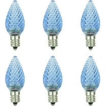 Diodesy C9 Blue LED Christmas Light Bulb - Shatterproof Holiday Lighting Outlet Faceted, 0.4 Watts, 1-3 Lumens with E17 Intermediate Base for Indoor and Outdoor Use