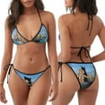thumbnail image 3 of KLL Two Brave Cats Are Floating On The Sea Iceberg Print Bikini Set for Women,String Two Piece Halter Top Triangle Bikini Set with Tie Side Bottom Sexy Swimsuit Bathing Suits, 3 of 5