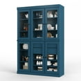 thumbnail image 4 of 100% Solid Wood 48.5" Pantry China Cabinet with Clear Glass Doors, 2-Drawers and Adjustable Shelves, 4 of 6
