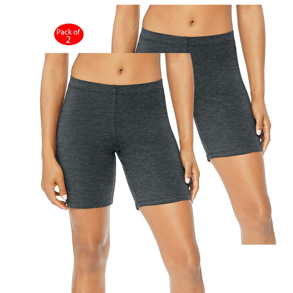Hanes Hanes Women's Stretch Jersey Bike Shorts, Color Charcoal