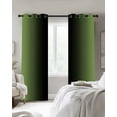 thumbnail image 2 of Blackout Curtains for Bedroom, Dark Sea Green Black Ombre Room Darkening Window Drapes for Living Room, Modern Gradient Abstract Art Thermal Insulated Grommet Curtains, 42x63 inch, 2 Panels, 2 of 9