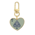 thumbnail image 1 of Patron de juego naipes fichas utensilios Llavero de metal en forma de corazón dorado, 1 of 3