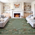thumbnail image 6 of Lahome 8x10 Floral Washable Rugs for Living Room, Large Green Non Slip Bedroom Rug with Rubber Backing , Soft Ultra Thin Carpet for Dorm Playroom Indoor, 6 of 8