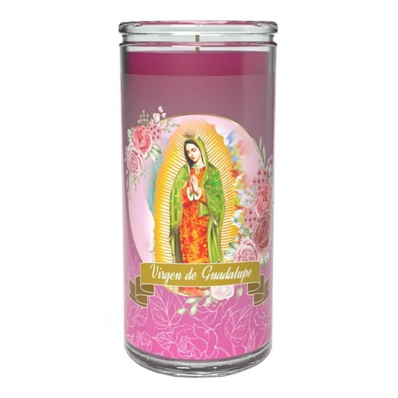 Veladora Titan Virgen de Guadalupe vaso largo 1 pza