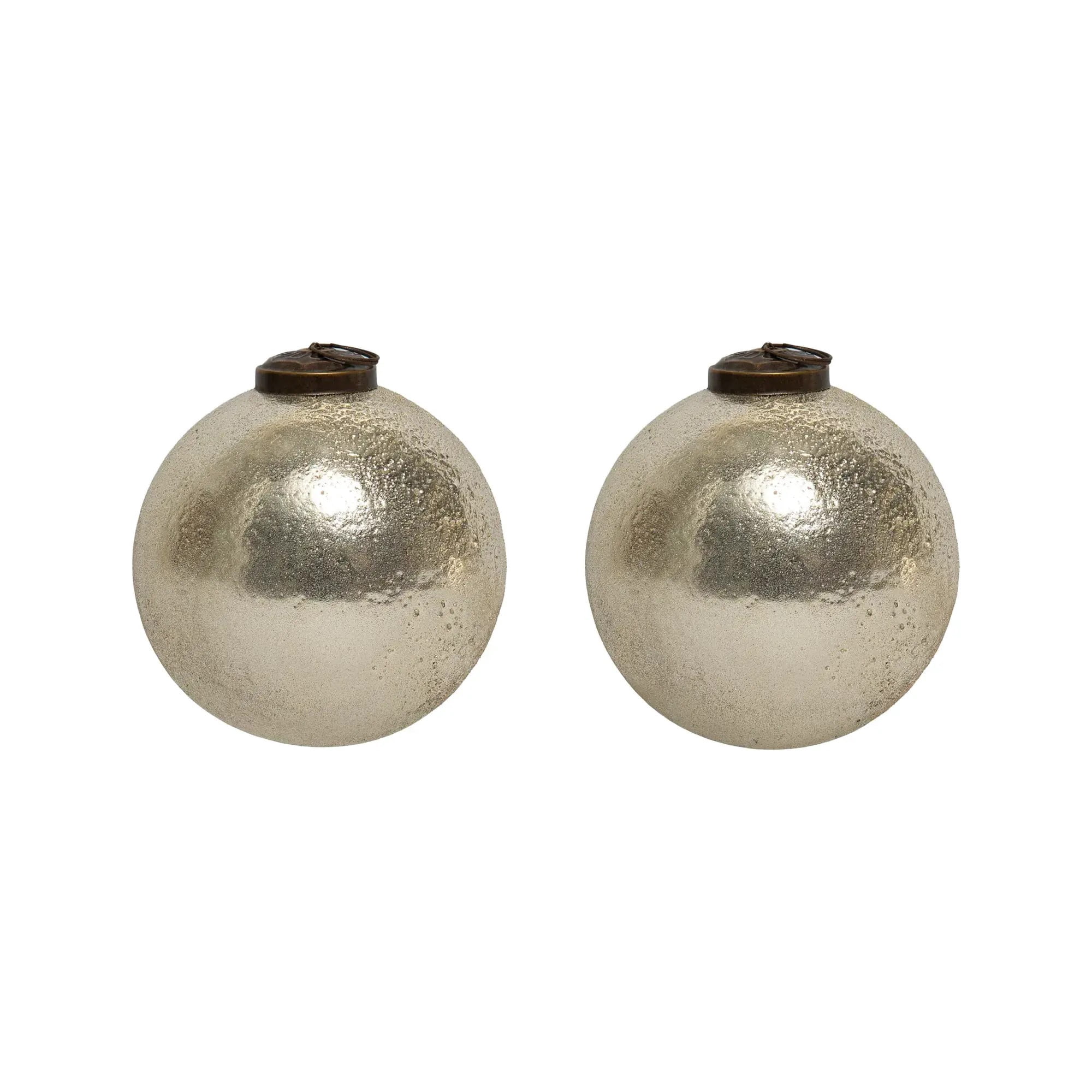 2 Count Hammered Metallic Gold Christmas Ornaments, 5 in, by My Texas House