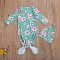 thumbnail image 4 of Xingqing 2 Pcs Nouveau-Né Nourrisson Bébé Col Rond Imprimé Floral Dessin Animé Bonnet Rond avec Poche pour Dormir, 4 of 8