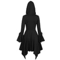 thumbnail image 3 of Hymorin Halloween Irregular Hem Women Corn Lace Buttons Hooded Flare Long Sleeve Cape Coats, 3 of 3
