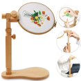 thumbnail image 1 of Embroidery Stand, Size Adjustable Embroidery Frame Hoop Stand, Natural Beech Wood Rotated Cross Stitch Stand Stitching Embroidery Hoop Stand Embroide, 1 of 7