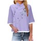 thumbnail image 1 of Mujeres Camisetas Sueltas Ajuste Más Tamaño Cuello en V Manga Corta Ropa de Cama Superior, Ligero Color Sólido Blusa Casual, Desgaste de Verano Transpirable, Tops de Túnica para las Mujeres Sueltas Aj, 1 of 5