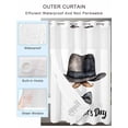 thumbnail image 2 of No Hook Cloth Fabric Shower Curtain with Snap in Liner, Happy Father's Day Waterproof Shower Curtains Set with See Through Top Window, Bow Beard Funny Decor Bath Curtains Shower 48"x72", 2 of 6