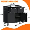 Aobabo 35.43'' H Metal Storage on Wheels with 2 Drawer, Rolling