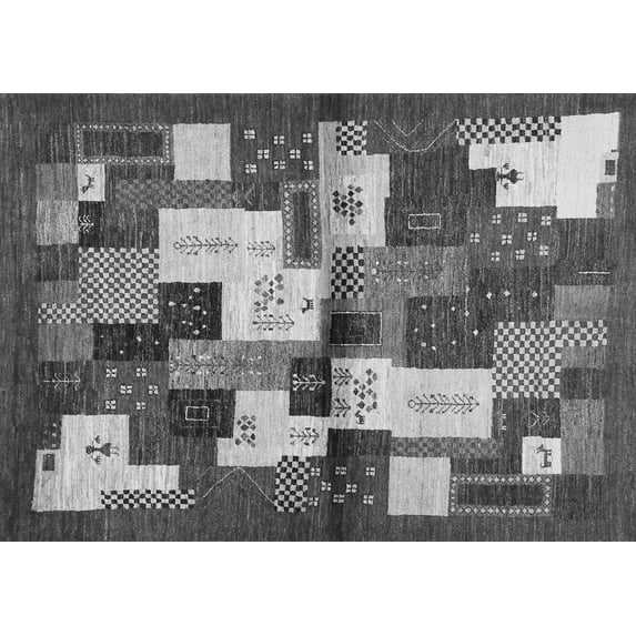 Ahgly Company Indoor Rectangle Abstract Gray Contemporary Area Rugs, 2' x 5'