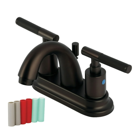 Kingston Brass KB8615CKL Kaiser Double-Handle 4" Centerset Bathroom Faucet with Pop-Up Drain, Oil Rubbed Bronze