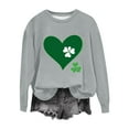 thumbnail image 4 of Craaazy Women's St Patricks Day Sweatshirts Casual Loose Round Neck Long Sleeve Tops with Comfy Shamrock Prints, 4 of 4