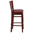 thumbnail image 4 of Flash Furniture Darby Series Slat Back Mahogany Wood Restaurant Barstool - Burgundy Vinyl Seat, 4 of 6