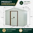 thumbnail image 6 of CarButler 6x5ft Metal Outdoor Storage Shed with Lockable Sliding Doors for Garden Backyard Patio Lawn White, 6 of 7