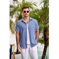 thumbnail image 6 of COOFANDY Mens Short Sleeve Hawaiian Shirt Casual Button Down Shirt Summer Beach Linen Shirt, 6 of 6