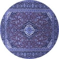 thumbnail image 1 of Ahgly Company Machine Washable Indoor Round Medallion Blue Traditional Area Rugs, 3' Round, 1 of 4