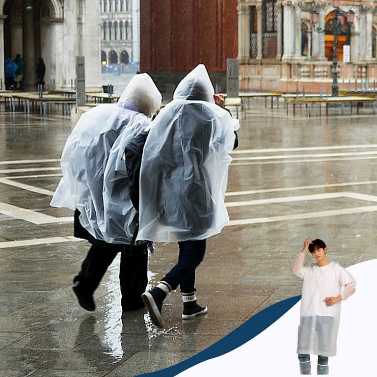 Lilgiuy Adult Rain Poncho, Packable Hooded Lightweight Waterproof