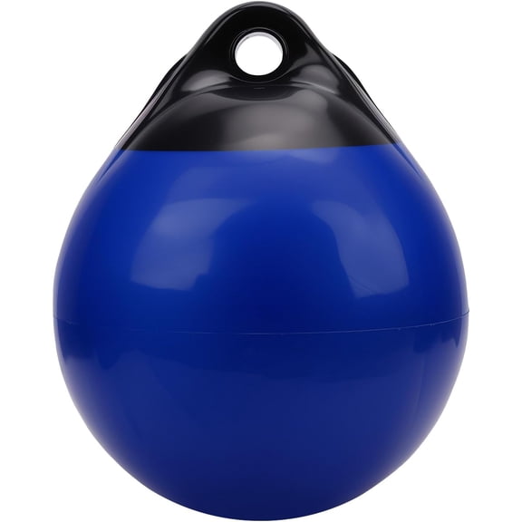 Inflatable Boat Buoy Float, PVC Mooring Buoy and Boat Bumper, Round Floating Ball for Yacht and Docking (Black and Blue, 1 Piece)
