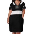 thumbnail image 3 of Adorable Black and White Faux Collar Loose Pocket Dress women long dresses Female clothing summer clothes fairy dress, 3 of 7