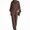 Brown, variant on Vornjynx Women's 2 Piece Sets Fall Outfits Round Neck Long Sleeve Tops Pocket Long Pants Lounge Matching Sets Brown Size M