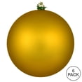 thumbnail image 3 of Vickerman 4" Medallion Gold Matte Ball Ornament, 6 per Bag, 3 of 6