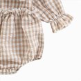 thumbnail image 7 of zuwimk Baby Girl Outfits Smocked Bubble Romper Jumpsuit Long Sleeve Bodysuit Cute Newborn Infant Fall Winter Clothes(0-3 Months,Khaki), 7 of 7