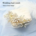 thumbnail image 3 of Flower Crystal Bride Wedding Hair Comb Hair Accessories with Pearl Bridal Side Combs Headpiece for Women Pack of 1(Silver), 3 of 4