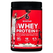 Six Star Pro Nutrition 100% Whey Protein Powder Plus, 30g Protein, Cookies & Cream, 1.85 lbs