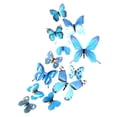 thumbnail image 2 of 12 pegatinas de pared de mariposas 3D de varios tamaños, pegatinas artísticas autoadhesivas DIY Azul, 2 of 8