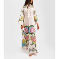 thumbnail image 3 of Women's Printed Stand Collar Dress, 3/4 Sleeve Summer Casual Dress, 3 of 4
